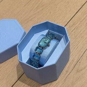 Swarovski Octagon cut bracelet, Blue, Stainless steel